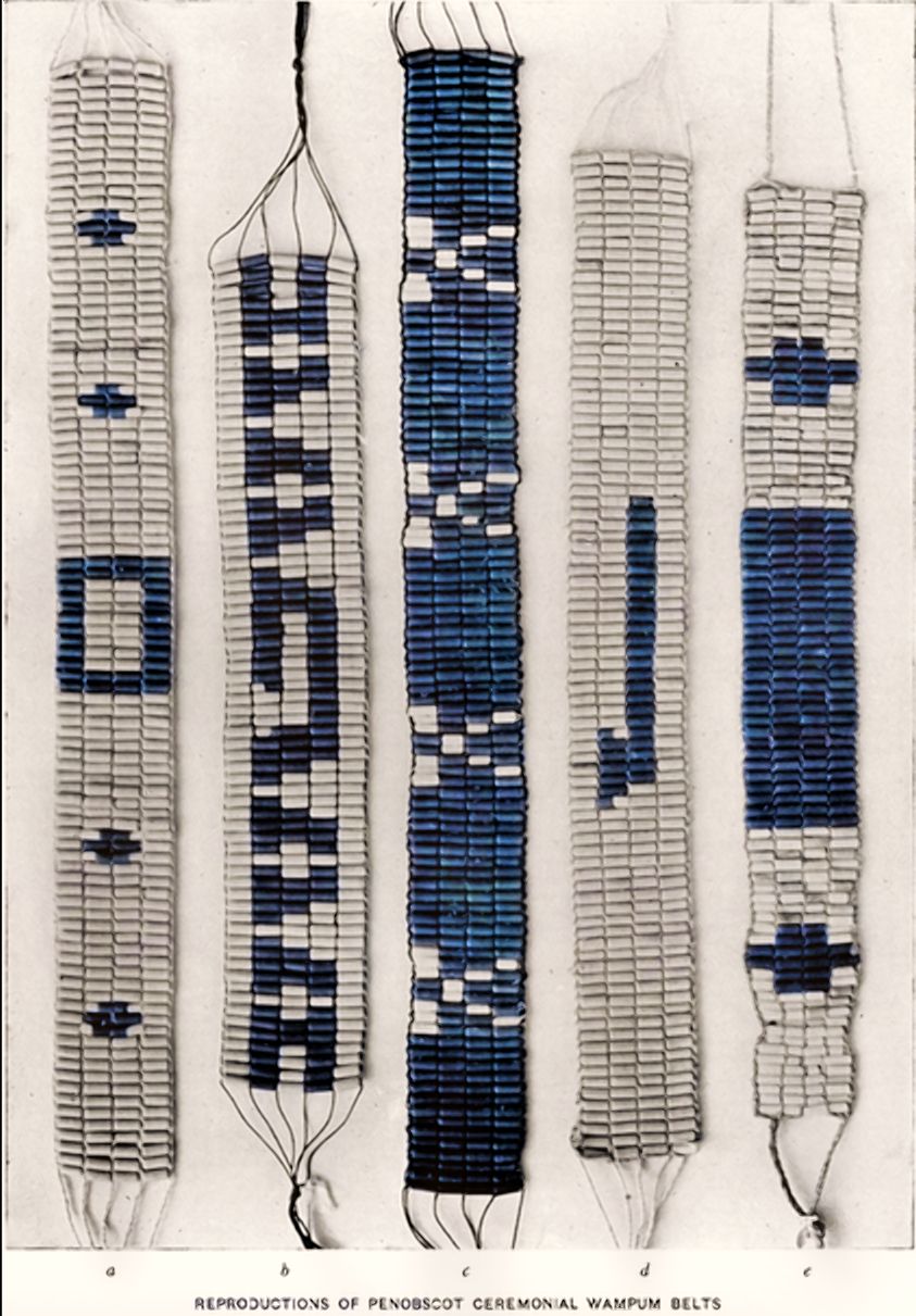 A belt that is largely white is to denote peace, when it is largely blue it denotes conflict. Going from left to right. A. The first belt re
