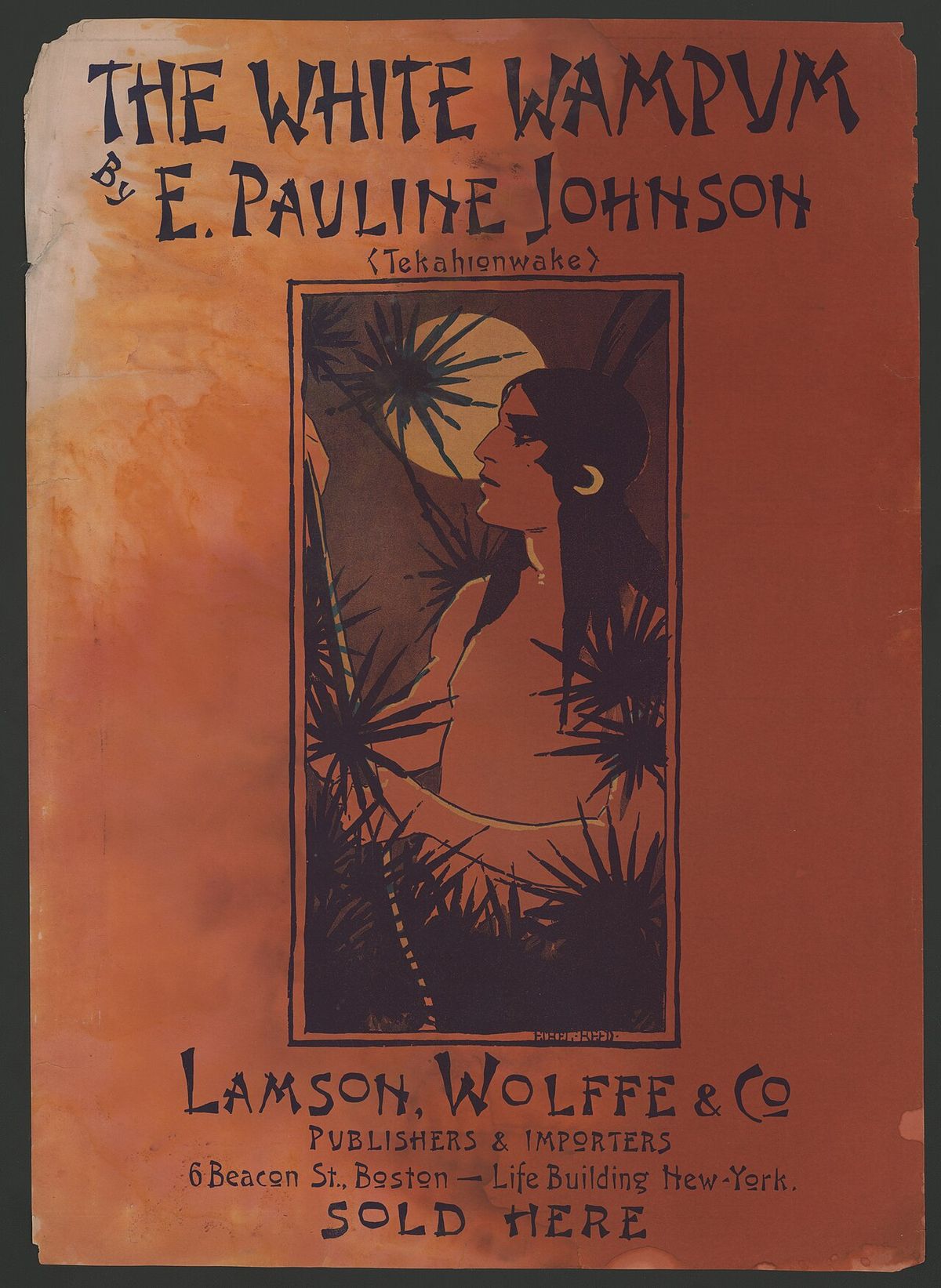 Title: The white wampum by E. Pauline Johnson Abstract/medium: 1 print : color lithograph ; sheet 40 x 56 cm (poster format)