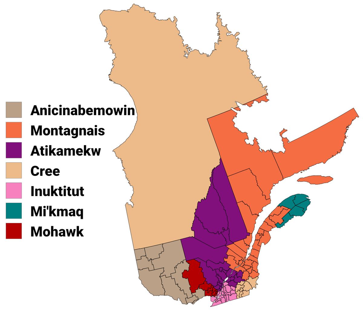 Largest Indigenous knowledge of language in Quebec, 2021 census
