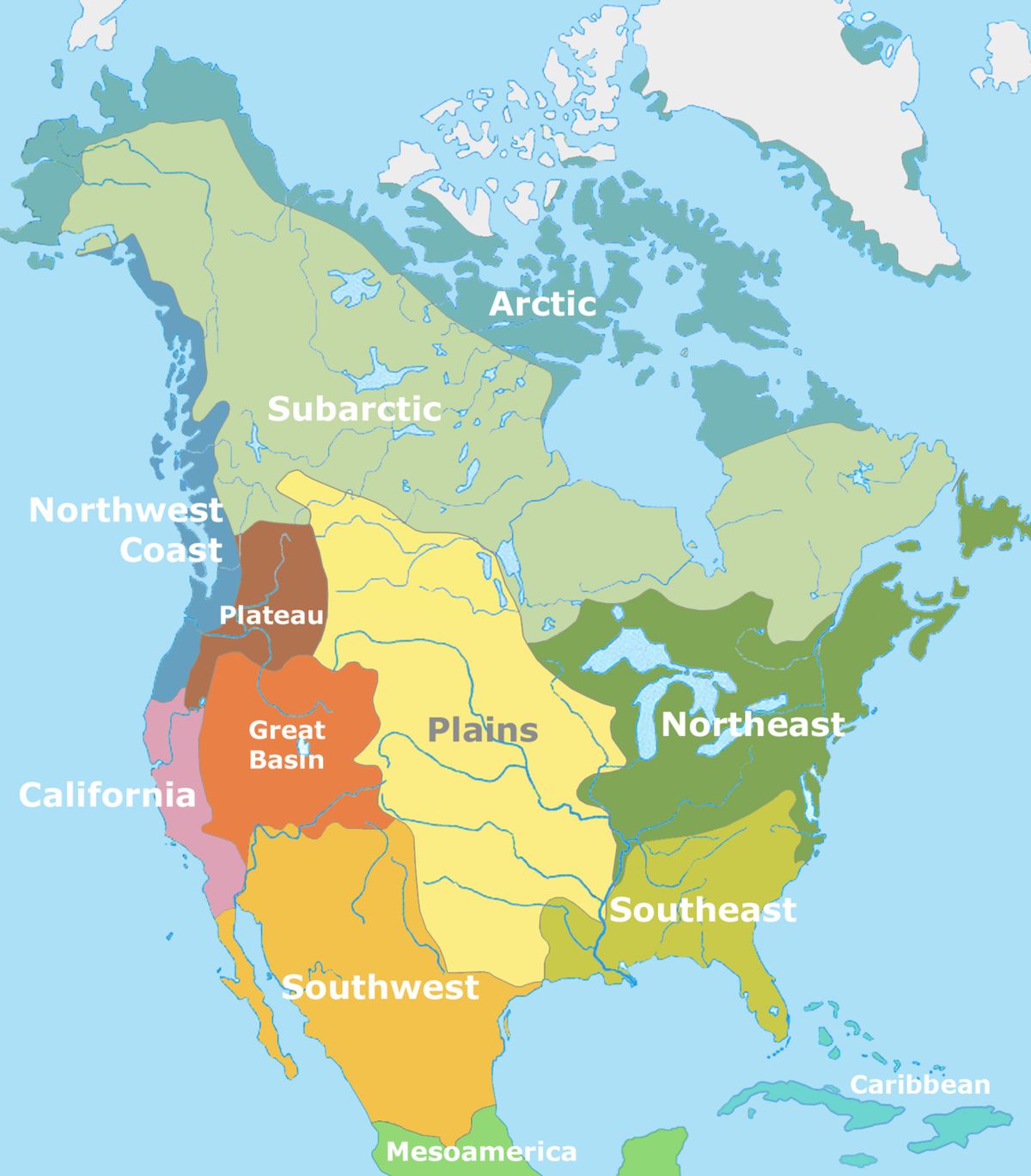 Classification of indigenous peoples of North America according to Alfred Kroeber