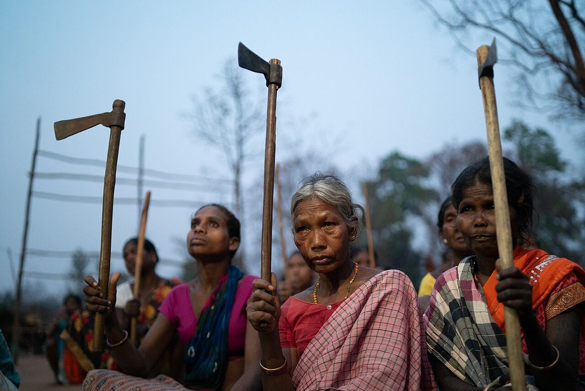 Women from India's central state protest against illegal mining and unlawful detention in the region.