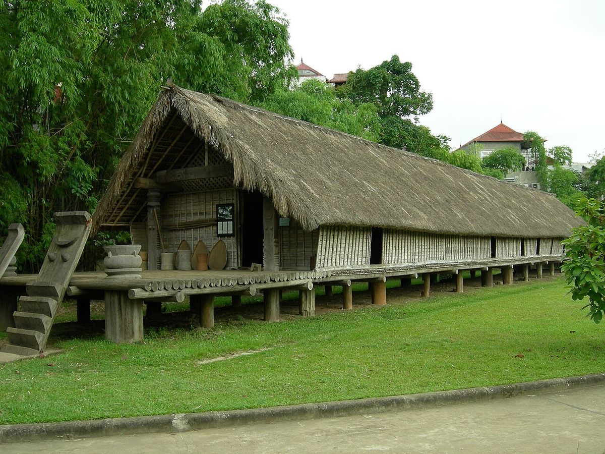 A longhouse of the Central Highland ethnic minority group Ede exhibited at the Vietnam Museum of Ethnology