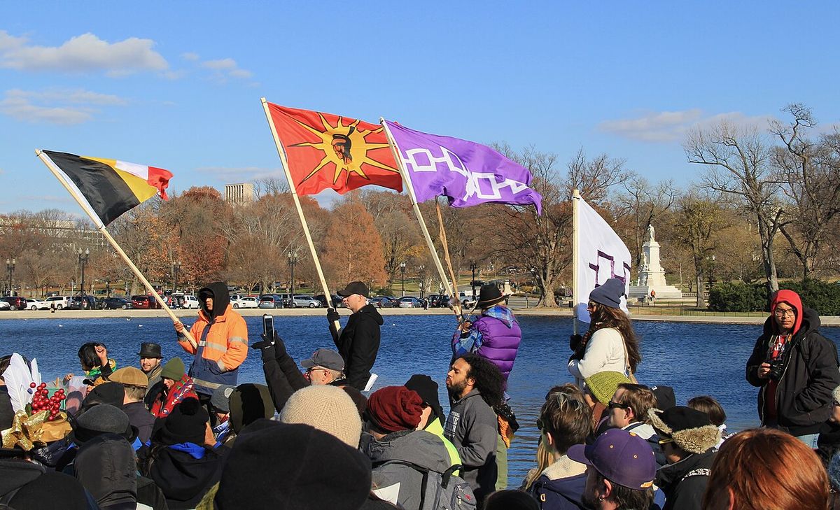 Brother of Leonard Peltier speaking at Standing Rock and Beyond NoDAPL March on Washington, DC