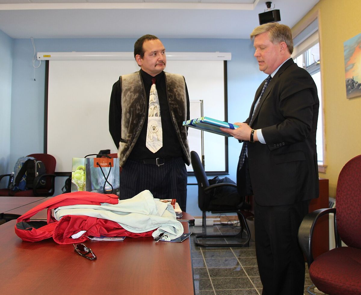 Consul General Riley met with Sean Lyall, Speaker of the Nunatsiavut Assembly in Nain, NL.