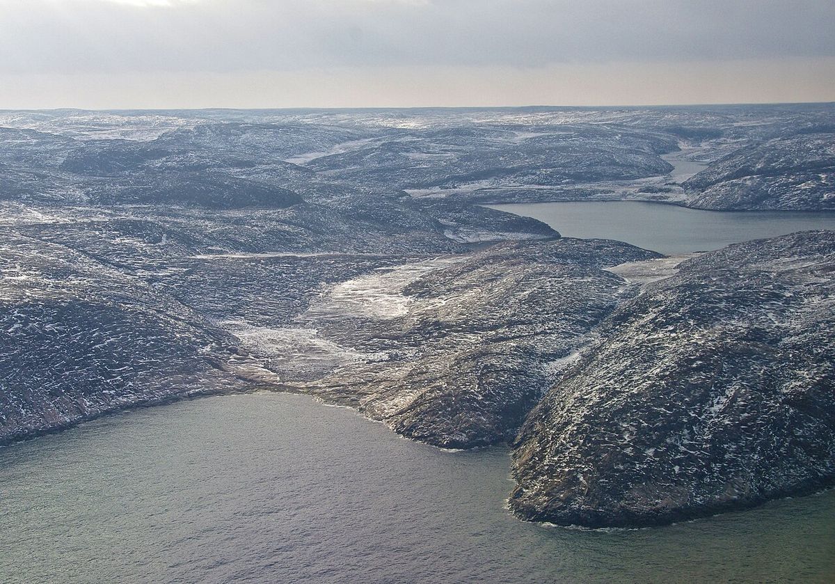 Aerial view of Nunavik tundra