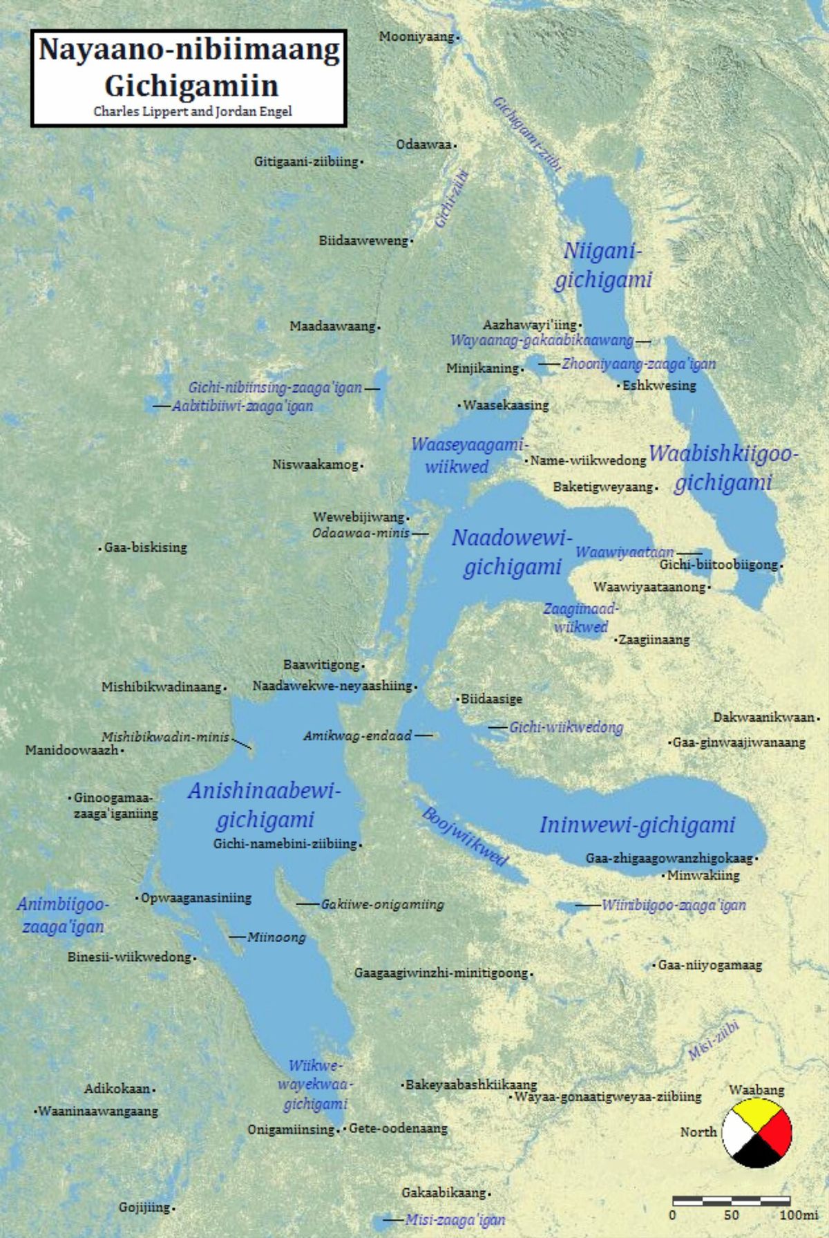 Nayaano-nibiimaang Gichigamiin means “The Five Freshwater Seas” in Anishinaabemowin. The cultural impact of the Anishinaabe on the region is