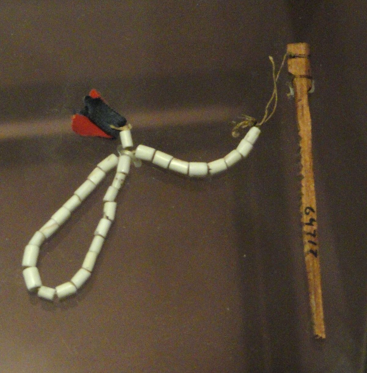 Message stick, Seneca, inviting tribes to Six Nations dance, received in 1905. Exhibit from the Native American Collection, Peabody Museum,