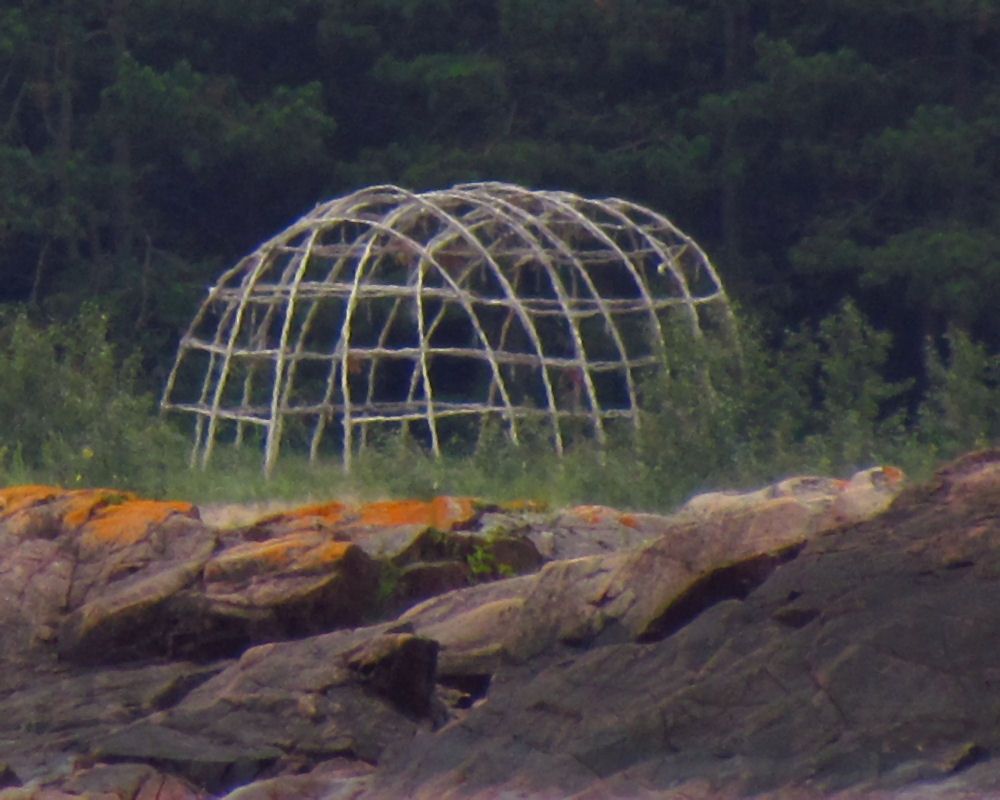 Frame for sweat lodge at Lake Superior Provincial Park, Wawa, Ontario, Canada