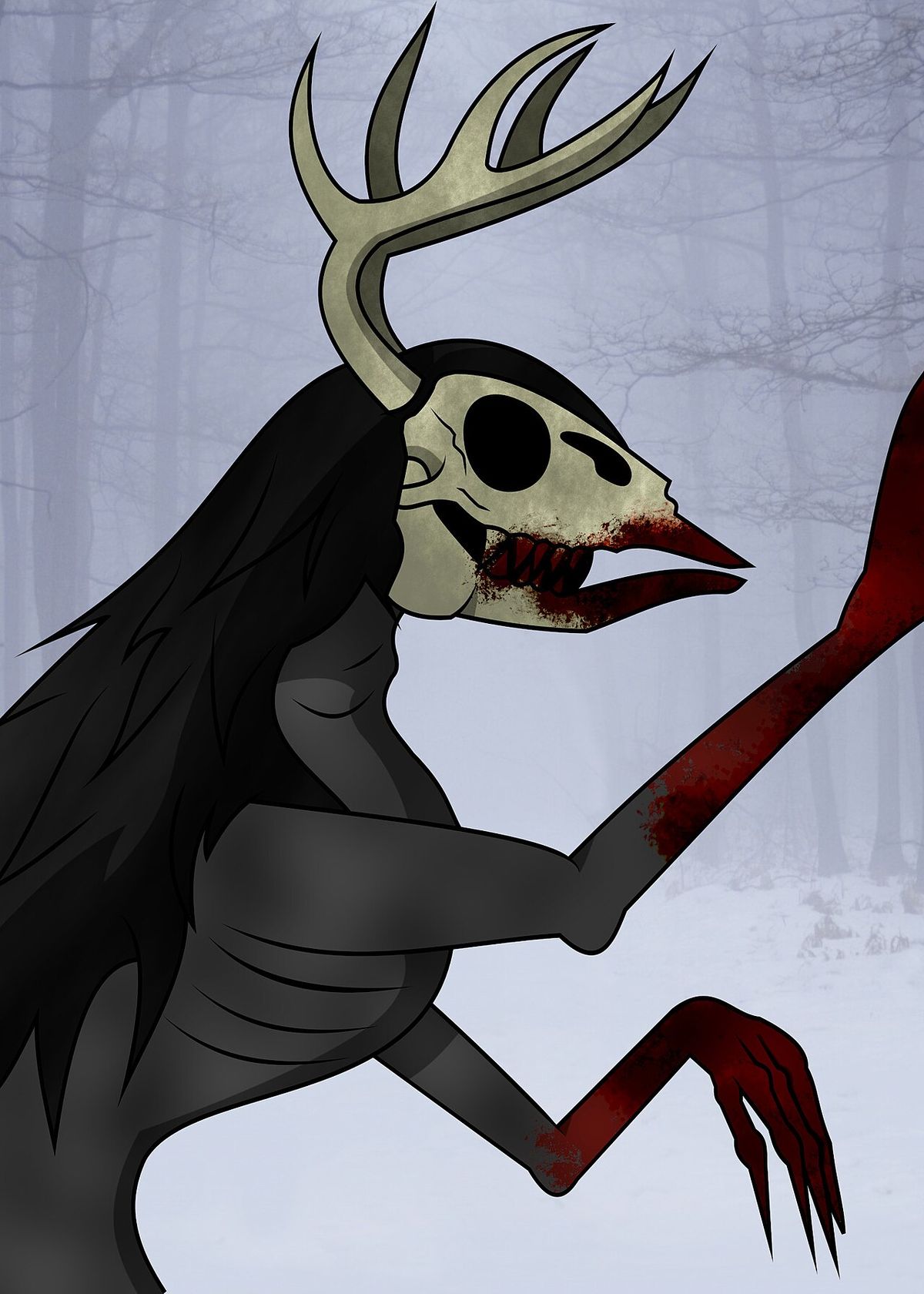 An artistic impression of the Wendigo.