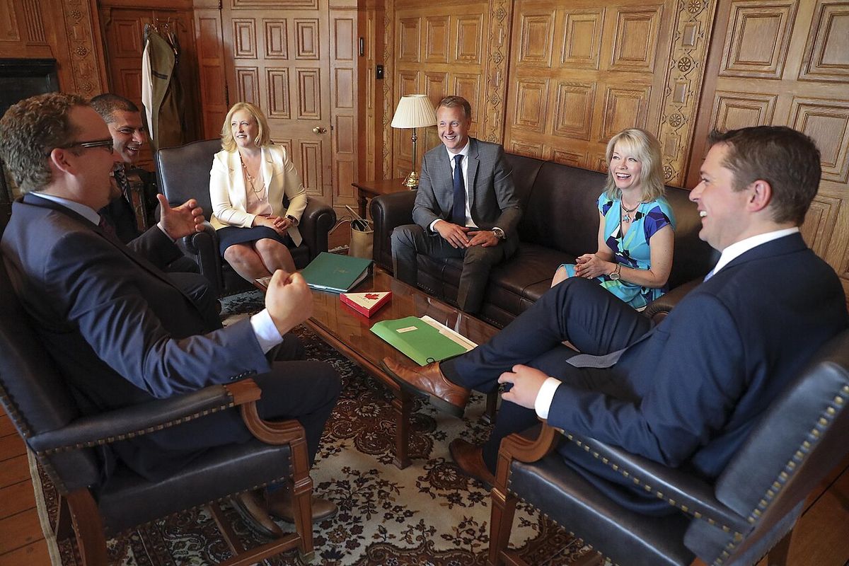 Conservative Party of Canada leader Andrew Scheer and his leadership team in 2017