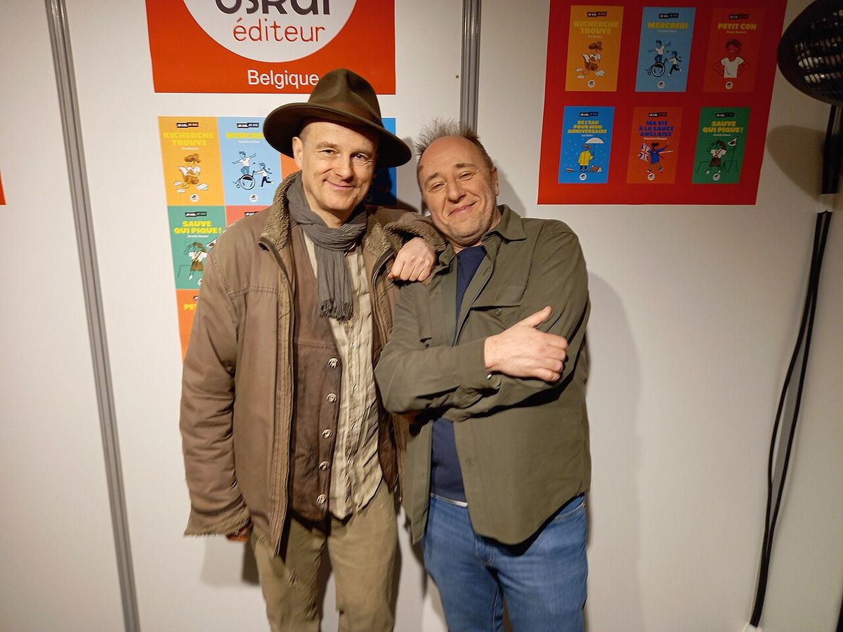 Bruno Marchand (left) and Mauricet (right) at the Brussels Book Fair, March 12, 2025