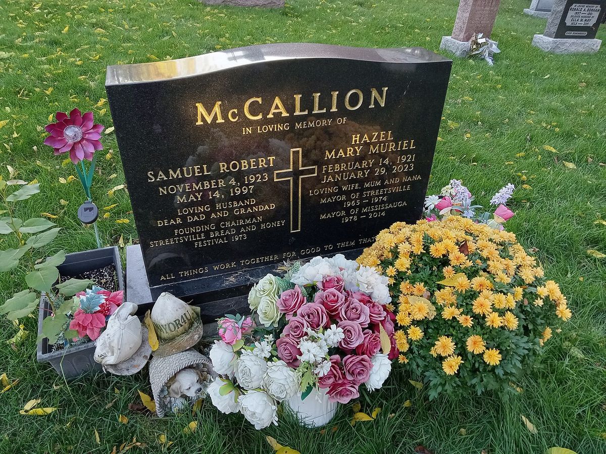 Hazel McCallion grave marker