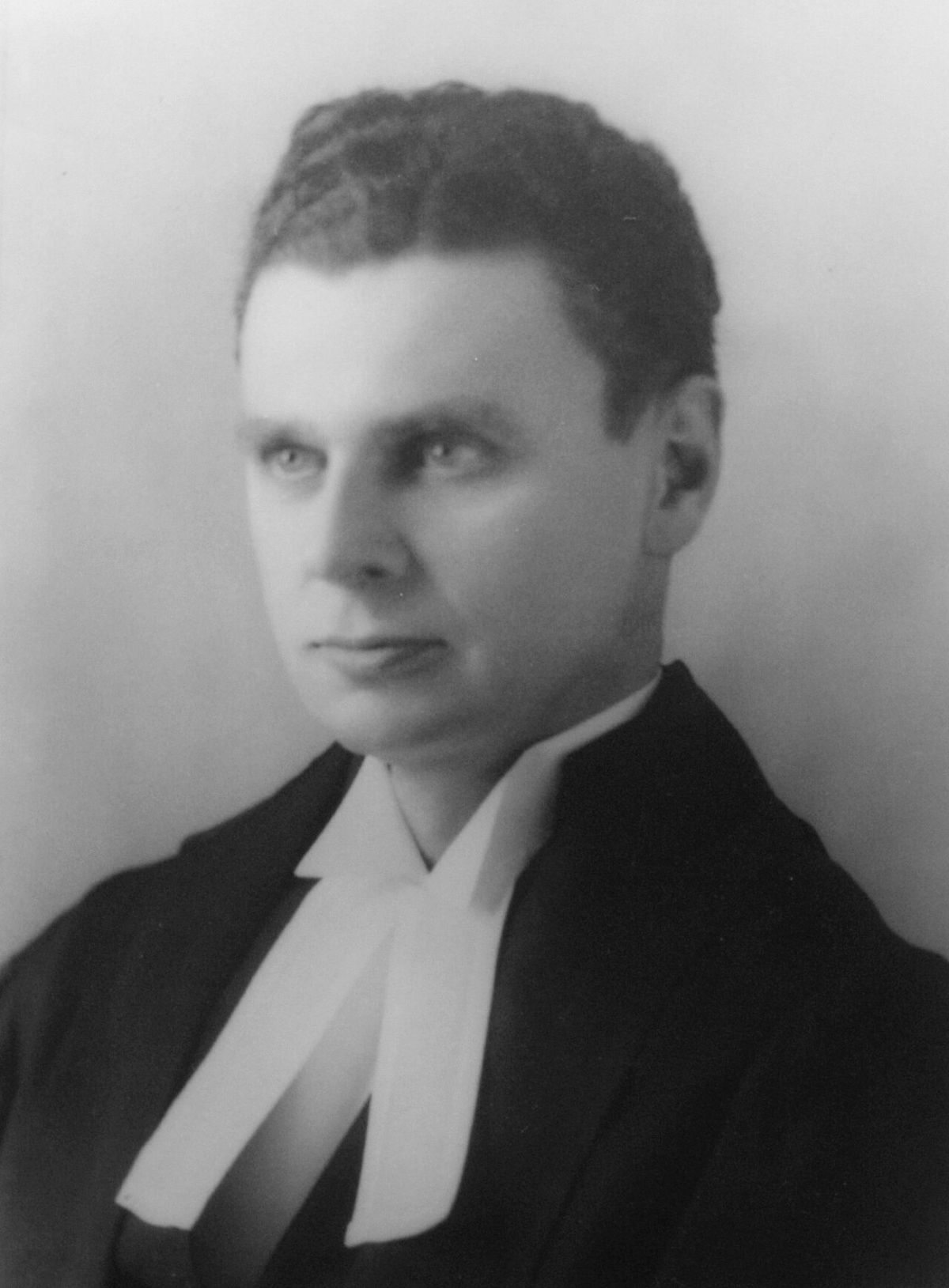 John Diefenbaker in 1929 in robes of King's Counsel