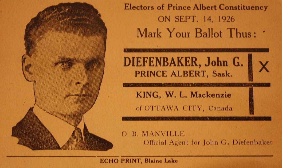 Election handout for John Diefenbaker, 1926
