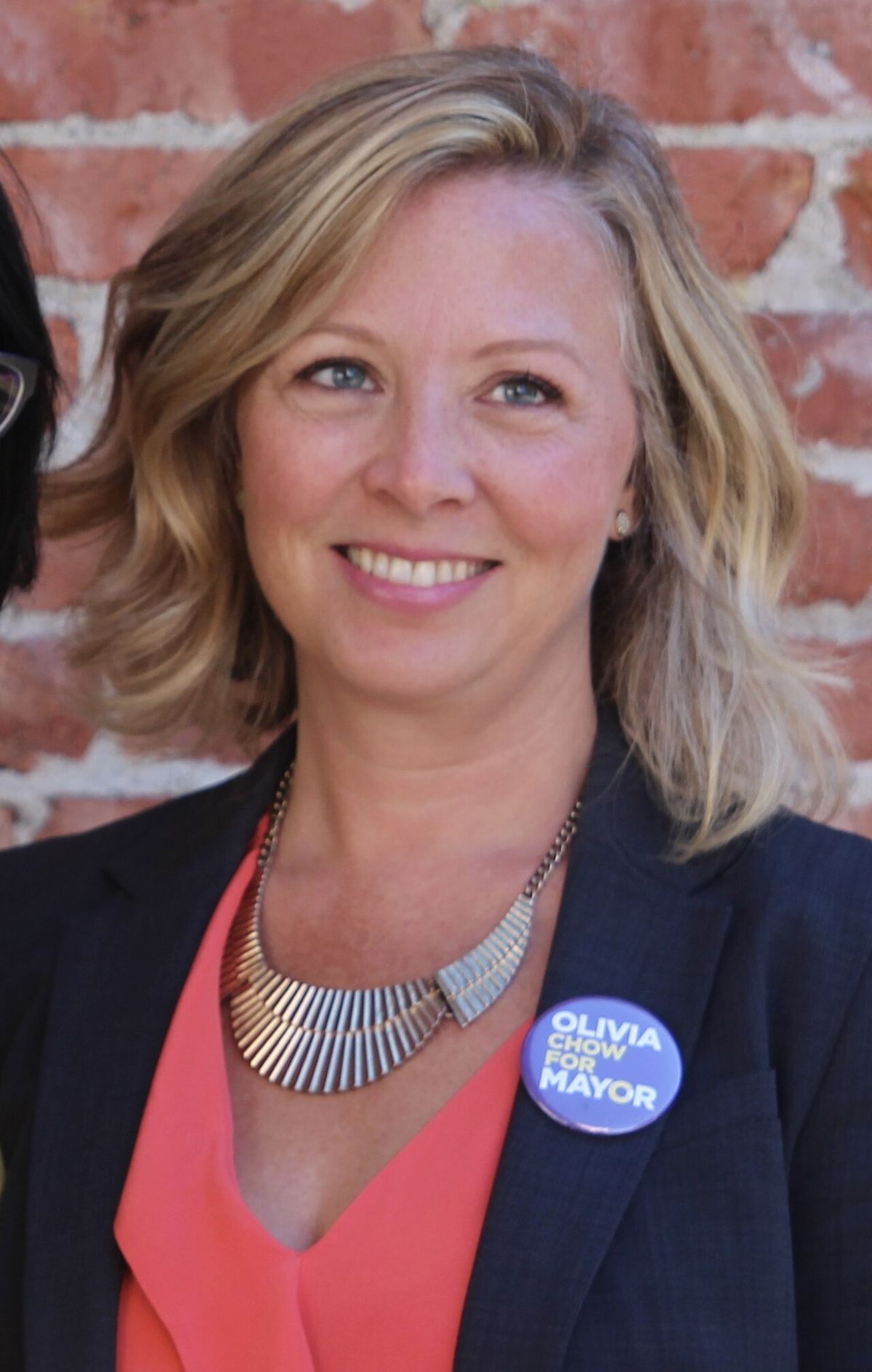 Cropped image of Marit Stiles with Olivia Chow (not shown)