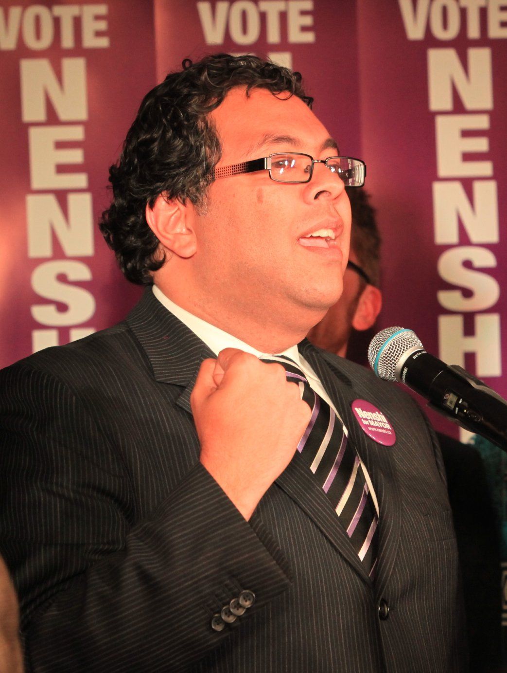 Naheed Nenshi after winning the Calgary municipal election, 2010.