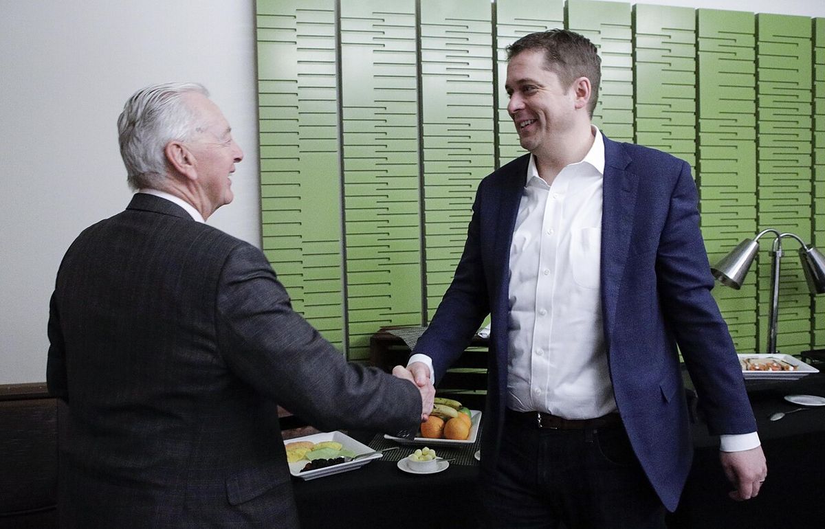 Preston Manning and Andrew Scheer in 2019 at MNC2019