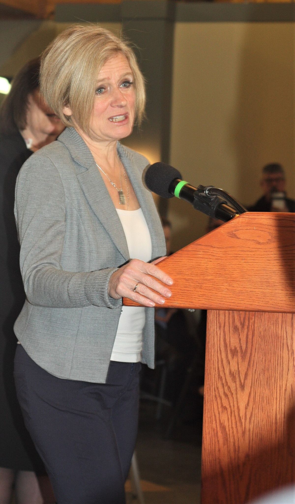 Rachel Notley speaking in December 2018