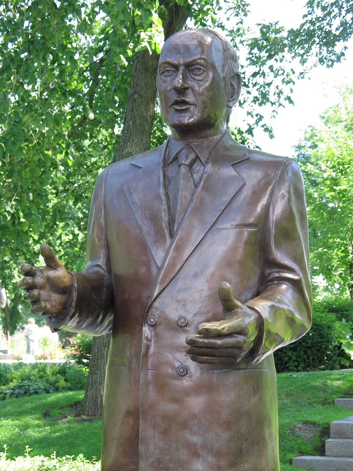 Statue of René Lévesque (1922-1987) in front of the National Assembly in Quebec City.