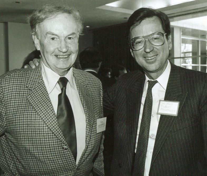 Photograph of Thomas Kierans (1913-2013) and Robert Bourassa (1933-1996)